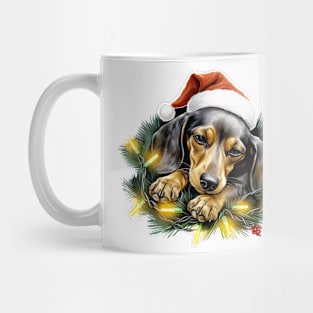 Lazy Dachshund Dog at Christmas Mug